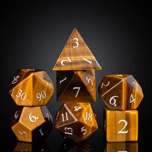 Vista 22 de UDIXI Juego de dados de piedras preciosas de amatista, dados DND de piedra de cristal D&D con estuche de regalo para juegos de rol y juegos de mesa