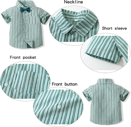 Vista 3 de Kimocat Conjunto de ropa casual de verano para niño, traje hawaiano, camiseta de manga corta, camiseta de manga corta+trajes cortos