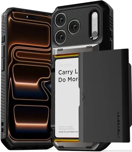 Vista 50 de VRS DESIGN Damda Glide Pro - Funda para iPhone 12 Pro Max, con [4 tarjetas] Premium Robusta [Semiautomática] Funda para tarjeta de crédito