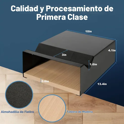 Vista 4 de MOSHAY - Soporte de pared para bicicleta, soporte de bicicleta de madera de aluminio para bicicletas de carretera, grava y turismo, almacenamiento
