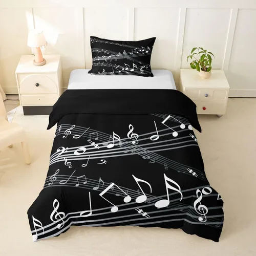 Vista 6 de Feelyou Juego de ropa de cama con patrón de sushi, funda de edredón de estilo japonés para niños, niñas, adolescentes, funda de edredón con temática