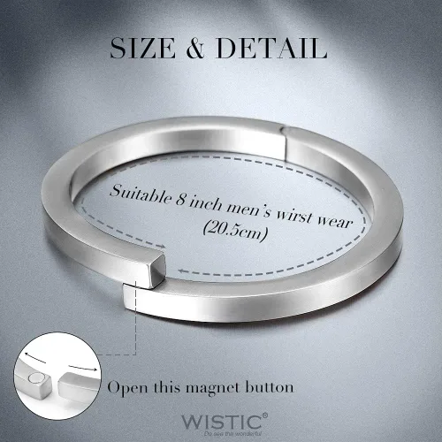 Vista 9 de WISTIC Bar Screw Bracelets Cuff Bangle for Men Stainless Steel Jewelry Chunky Bracelet for Women Stainless Steel and Clasp Wristband Cuff Bracelet