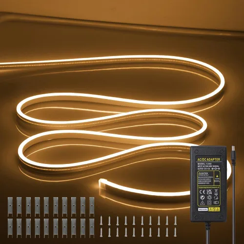 Vista 31 de Tiras de Luces LED de Neón Blancas de 12V - 16.4 Pies Flexibles Impermeables Cortables, Luces de Cuerda de Neón de Silicona Flexible para Cocina