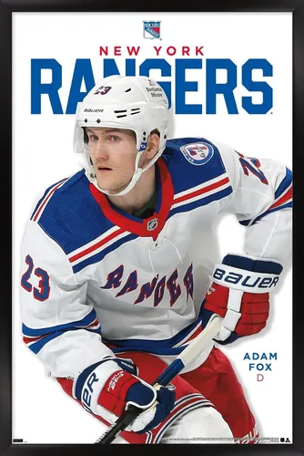 Vista 8 de Trends International NHL New York Rangers - Póster de pared de la serie 23 de Adam Fox, 22.4 pulgadas de largo x 14.7 pulgadas, versión enmarcada