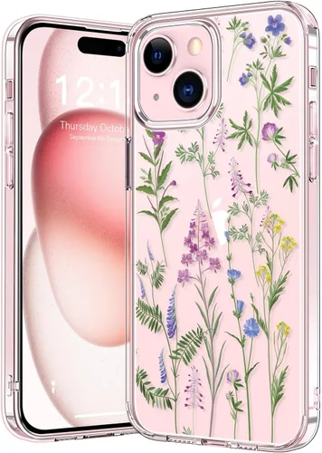Vista 23 de bicol - Funda protectora a prueba de golpes para iPhone 15 Plus, funda delgada de acrílico transparente y diseños modernos para niña y mujer, 6.7