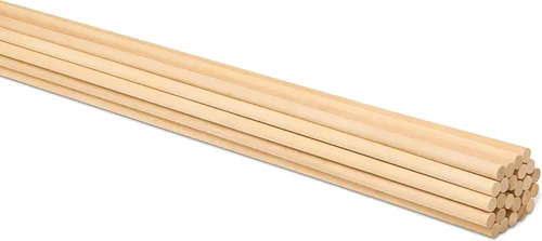 Vista 10 de Varillas de madera sin terminar de 1/4 x 6 pulgadas, para manualidades y bricolaje, 50 unidades Woodpeckers