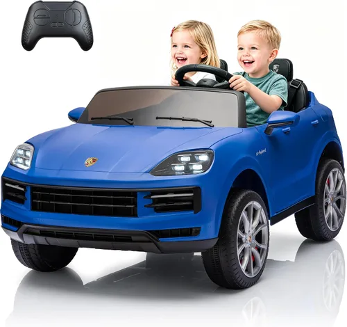 Vista 9 de Juguetes para niños pequeños de 24 V, auto con licencia Porsche Negro