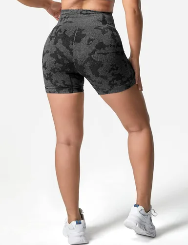 Vista 5 de YEOREO - Shorts de ciclismo para mujer, sin costuras, con cintura alta, para entrenamiento, yoga y gimnasio, estilizan tu figura