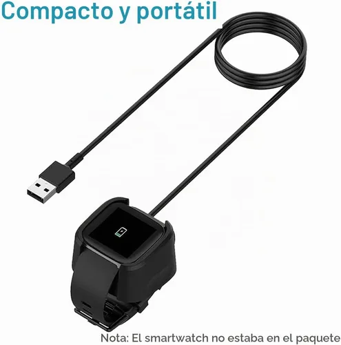 Vista 5 de Cargador para Fitbit Versa 2, cable de soporte de carga USB de repuesto para reloj inteligente Fitbit Versa 2