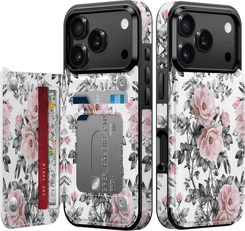 Vista 202 de LETO para iPhone 15 Pro Funda tipo cartera - Tapa tipo folio con patada - Diseños de moda - Tarjetero - Funda protectora para mujeres y niñas - 6.1
