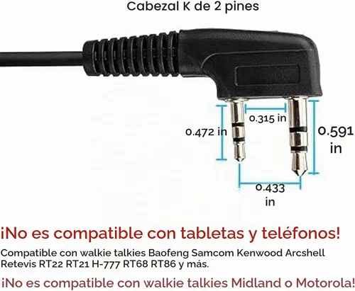 Vista 2 de Retevis Auricular Walkie Talkie, micrófono de auge, para RT22/RT68/RT21/H777