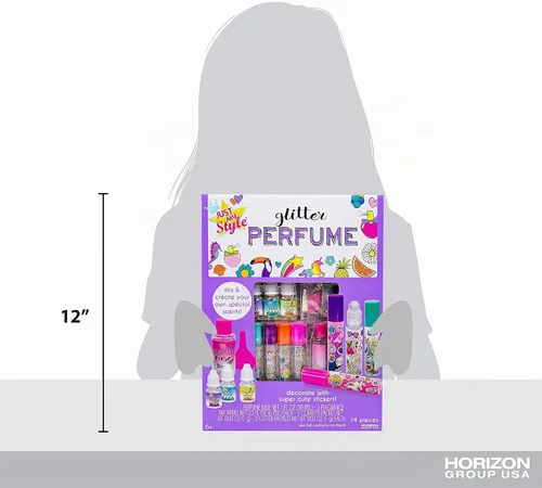 Vista 6 de Just My Style Horizon Group USA - Perfume de rodillo con purpurina multicolor, 10 x 9 x 13.5 pulgadas