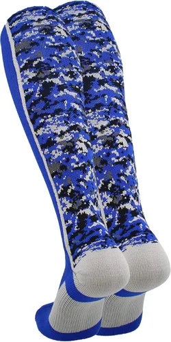 Vista 2 de TCK Calcetines de béisbol para jóvenes, niños u hombres, con diseño de camuflaje digital y longitud hasta por encima de la pantorrilla