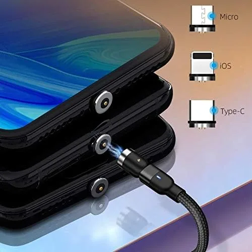 Vista 6 de Cable para Oculus Quest 2 (cable de BoxWave) Cable MagnetoSnap AllCharge Cable de carga magnética USB tipo C micro USB para Oculus Quest 2 Negro