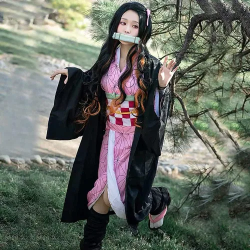 Vista 6 de Anime Cosplay Costume Outfit Dress Suit Full Set with Hairwear and Mouthpiece two style Women