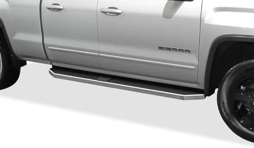 Vista 22 de APS - Estribos iBoard para Chevrolet con cabina extendida de 2 puertas completas + 2 puertas de apertura inversa, 4 pulgadas, Aluminio negro