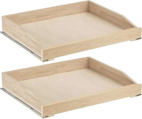 Vista 16 de ROOMTEC Organizador de gabinete extraíble con cierre suave, 13-1/2 pulgadas de ancho x 21 pulgadas de profundidad, cajón extraíble para armarios