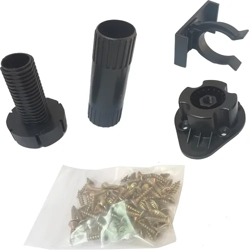 Vista 4 de Patas niveladoras negras para muebles o gabinetes, soporta 330 libras por pata, se ajusta de 3 7/8 pulgadas a 5 3/8 pulgadas, paquete de 12