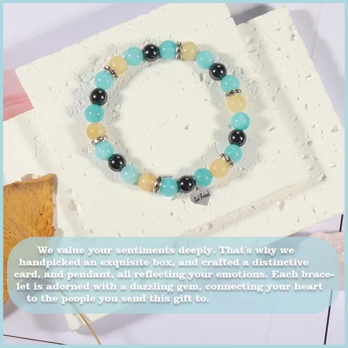 Vista 2 de Junyovin Bracelet for Women Inspirational Birthday Thanksgiving Christmas Mother's Day Valentines Appreciation Natural Stone Bracelets Gifts for Mom