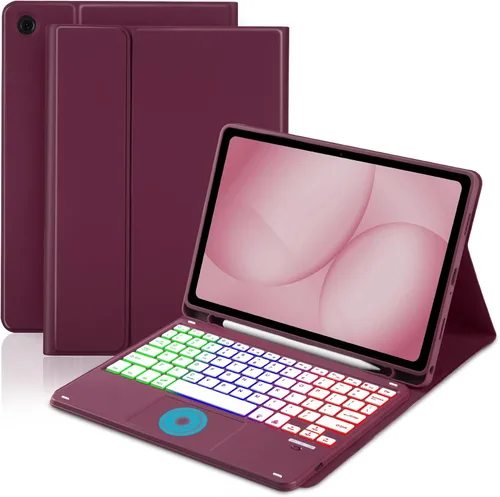 Vista 11 de MePadKey Funda de teclado con panel táctil para Samsung Galaxy Tab A11 Plus/A9 Plus 2025/2023 de 11 pulgadas, retroiluminación de 7 colores, teclado