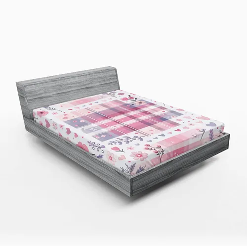 Vista 10 de Ambesonne Juego de sábanas bajeras veganas, ilustración de plátanos simétricamente alineados con patrón de frutas exóticas, funda de cama