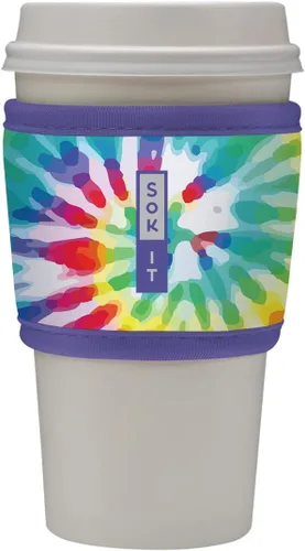 Vista 170 de Sok It HotSok Coffee & Tea - Funda de neopreno con aislamiento reutilizable (floral abstracto)