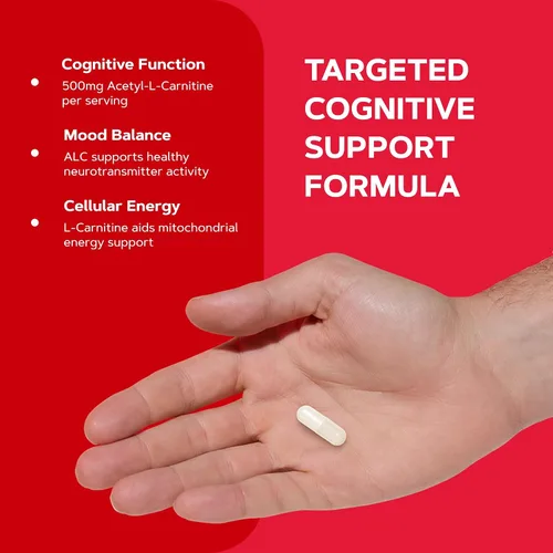 Vista 4 de GNC Acetil-L-carnitina 500 mg, apoya el equilibrio positivo del estado de ánimo, 60