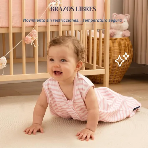 Vista 6 de PHF - Saco de dormir suave para bebé de 0 a 6 meses, 100 % de algodón orgánico, manta portátil, cierre de 2 vías, TOG de 0.5, saco de dormir