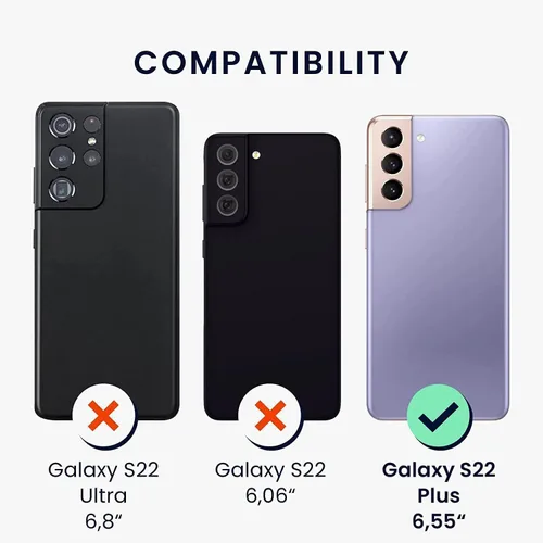 Vista 2 de Funda para S22 Plus, Samsung Galaxy S22 Plus con protector de pantalla de TPU flexible autorreparable [2 unidades], funda de cuerpo completo a