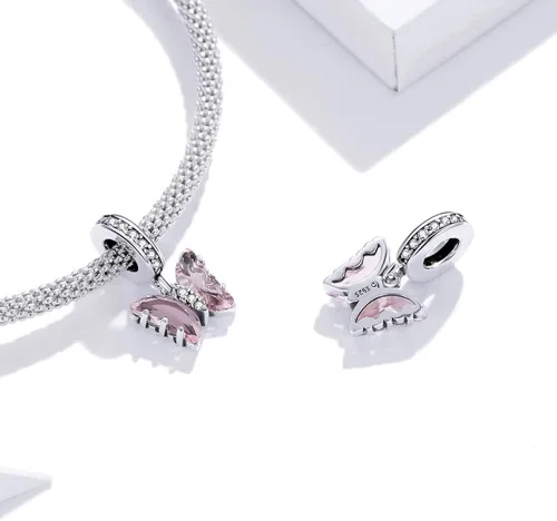 Vista 5 de MUNDELL Auténtica plata de ley 925 con colgante de sol, mariposa, corazón, luna, loto y circonita cúbica brillante para pulsera o brazalete original