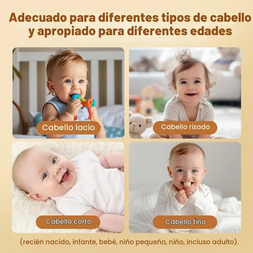 Vista 2 de Cortapelos de bebé al vacío, cortapelos silenciosos para niños, cortadora de pelo de bebé inalámbrica, kit de corte de pelo de bebé impermeable