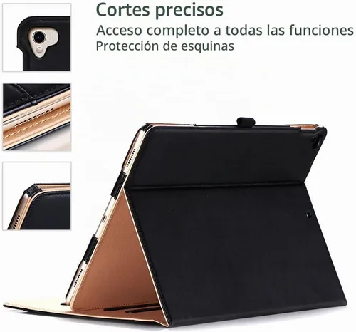 Vista 5 de ProCase Leather Case for iPad Pro 12.9 2017/2015 (1st & 2nd Gen), Black Negro