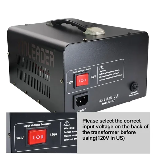 Vista 16 de 500W US al convertidor de voltaje de Japón 120V a 100V transformador reductor