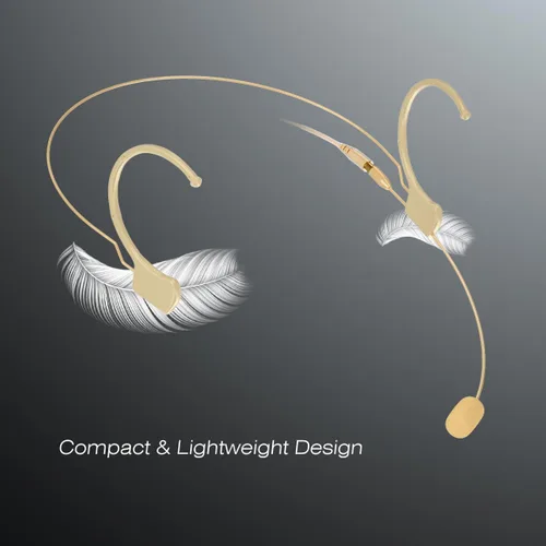 Vista 3 de KIMAFUN Auriculares/Micrófono de Diadema Profesional Earset Sobre la Oreja Colgante Micrófono Condensador Compatible con Sistema Inalámbrico