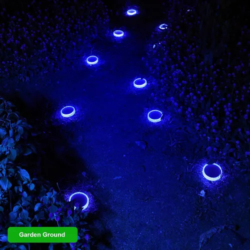 Vista 8 de YiLaie Luces Solares Azules para Muelle al Aire Libre Impermeables, Luces de Advertencia para Entrada Solares para Embarcaciones (Paquete de 4)