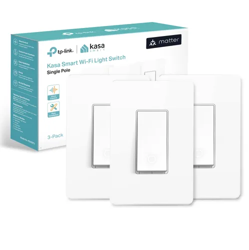 Vista 8 de Kasa Smart - Interruptor de luz HS200P3, de un solo polo, necesita cable neutro, interruptor de luz Wi-Fi de 2,4 GHz compatible con Alexa y Google