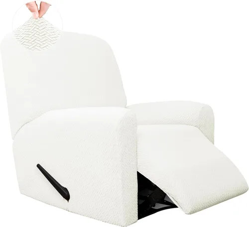 Vista 11 de Easy-Going Funda de sofá reclinable de jacquard elástico, suave de 4 piezas, con lazo elástico, protector de muebles lavable para niños, mascotas