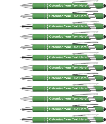 Vista 16 de Kingluu 24 unidades de bolígrafos personalizados con lápiz óptico, escritura suave, tinta negra, bolígrafos personalizados con su nombre, logotipo