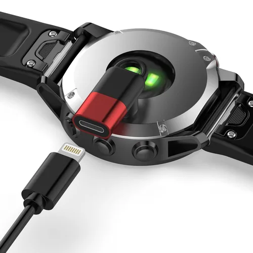Vista 6 de Paquete de 2 conectores de carga compatibles Lightning hembra a Garmin Smartwatch macho de repuesto para Garmin Instinct, Fenix, vivoactive Series