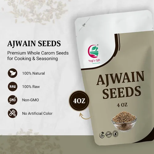 Vista 3 de Yogi's Gift - Semillas Ajwain de 4 onzas, semillas enteras de Carom Ajwain aromático para condimentos, cocinar y hornear todos los días, adecuado