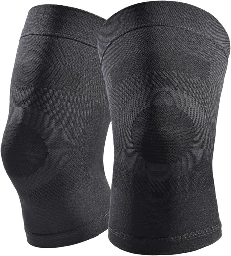 Vista 10 de Rodilleras de compresión, 1 par, se pueden llevar debajo de los pantalones, 20-30mmHg Rodillera de apoyo fuerte para unisex, soporte de rodilla