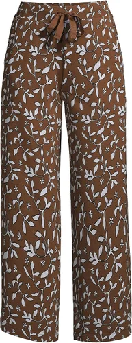 Vista 5 de Lands End Pantalones de pijama para mujer de tiro medio y pierna ancha