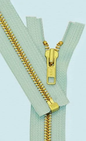 Vista 2 de YKK Chaqueta de peso medio de 18 pulgadas con cremallera YKK #5 latón ~ Separación ~ 823 verde menta (1 cremallera/paquete)