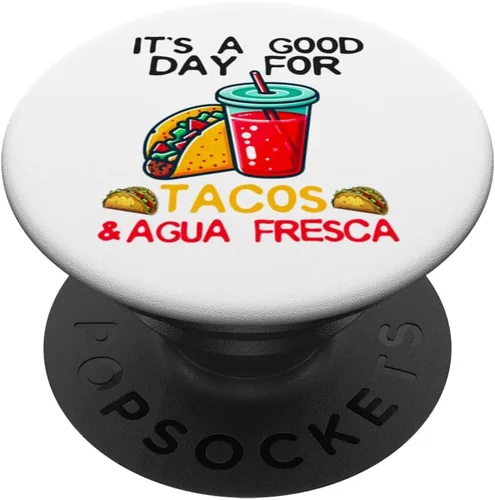 Vista 6 de Tacos & Agua Fresca Fun Mexican Food Lover Comida Mexicana PopSockets MagSafe PopGrip for iPhone