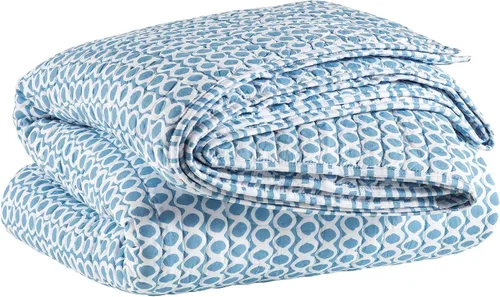 Vista 10 de Pine Cone Hill Tyler - Funda de almohada acolchada índigo, tamaño estándar, patrón gráfico azul