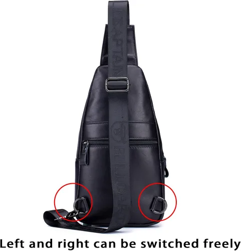 Vista 54 de LUKZIJAES Bolso bandolera de cuero genuino para hombre