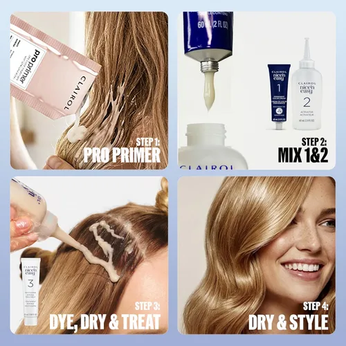 Vista 23 de Clairol Nice'n Easy - Tinte permanente para el cabello, color castaño medio 5, paquete de 3 unidades 5 Marrón medio