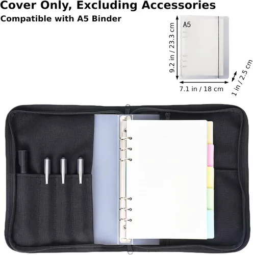 Vista 2 de VEPKOIT Cubierta para cuaderno A5, cubierta de carpeta grande, cubierta