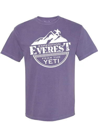 Vista 4 de Expedition Everest Fear the Yeti Parks Vacation Comfort Color T-Shirt Wilderness Family Shirts Adult (S, Grape)