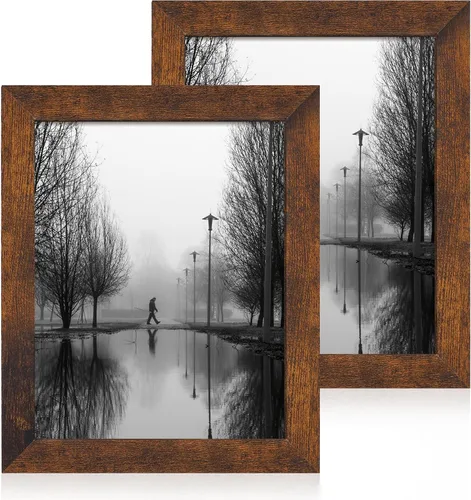 Vista 42 de iRahmen - Juego de 2 marcos de fotos de 4 x 6, marco de madera negro con cristal de alta definición, para mostrar fotografías de 3.5 x 5